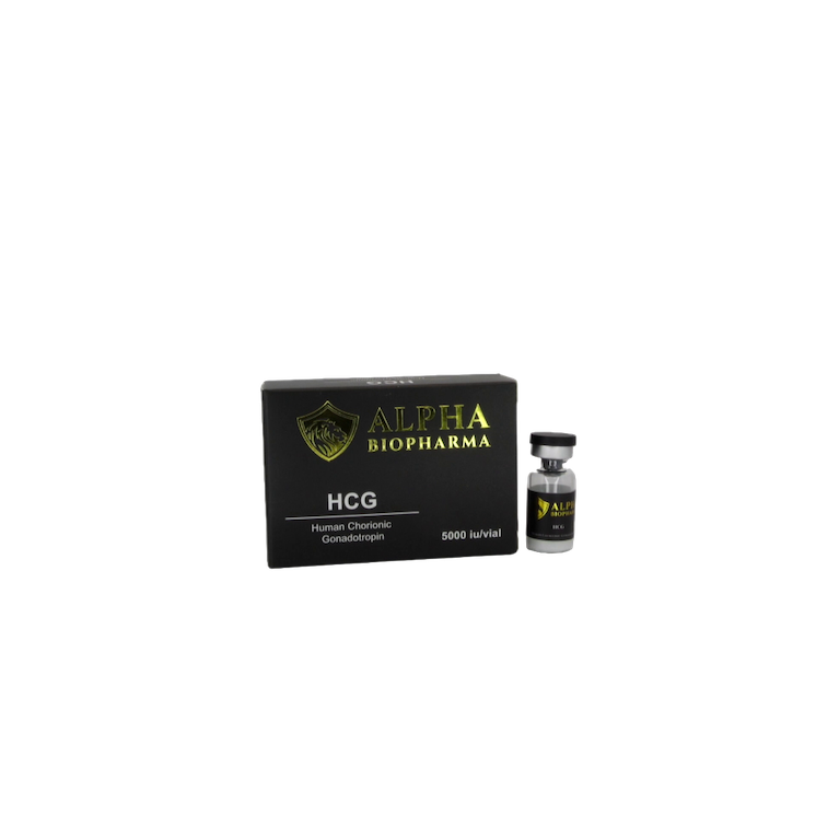 HCG doosje en vial van Alpha BioPharma voorkant 2