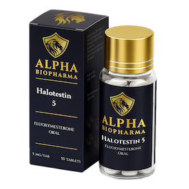 Halotestin van Alpha BioPharma voorkant links