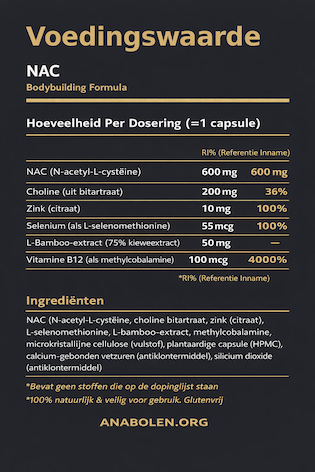 NAC productlabel met ingredienten