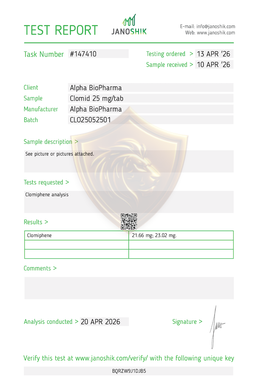 Janoshik Result