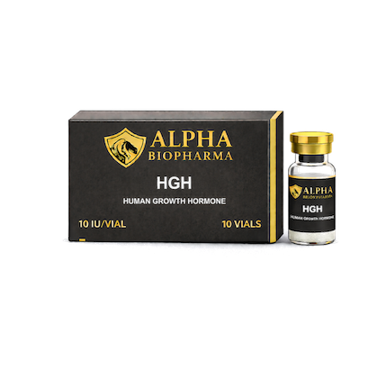 HGH 10 iu kit 10 vials peptide van Alpha BioPharma voorkant