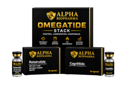 Omegatide stack (Retatrutide 10 mg + Cagrilintide 10 mg) van Alpha BioPharma