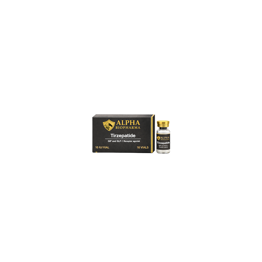 Tirzepatide 10 mg kit 10 vials peptide van Alpha BioPharma voorkant