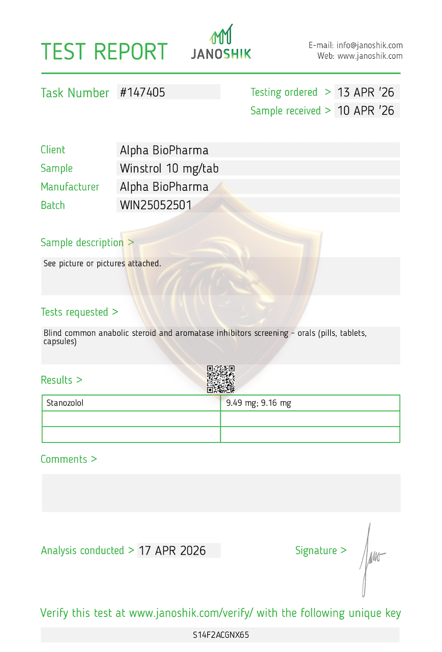 Winstrol 10 mg labtest resultaten