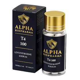 T4 Levothyroxine van Alpha BioPharma voorzijde links